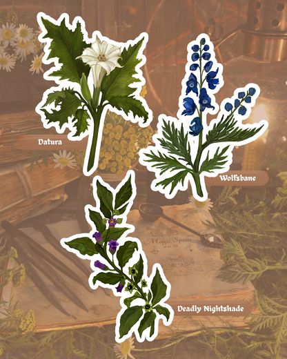 Green Witch Garden Sticker Pack | Vinyl Stickers | Waterproof Glossy Finish